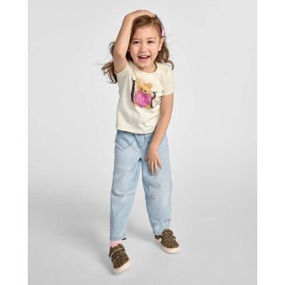 The Children's Place Toddler Girls Heart Patch Pocket Barrel Jeans Size 2T Blue 100% Cotton The Children's Place Toddler Girls Heart Patch Pocket Barrel Jeans Size 2T Blue 100% Cotton