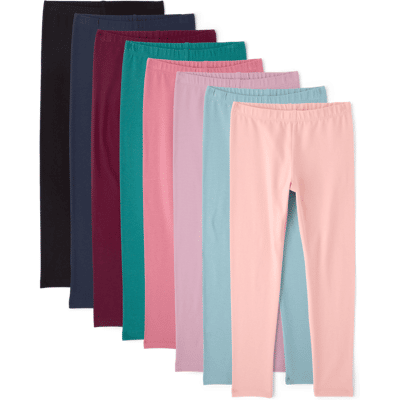 The Children's Place Girls Leggings 8-Pack Size Medium (7/8) Pink Cotton/Spandex The Children's Place Girls Leggings 8-Pack Size Medium (7/8) Pink Cotton/Spandex