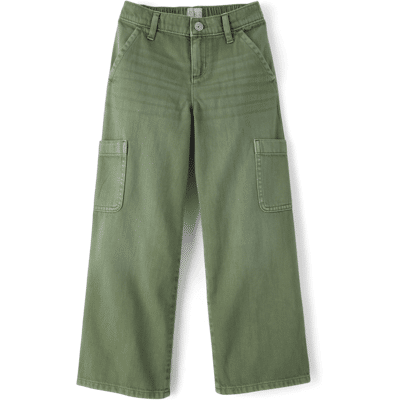 The Children's Place Girls Garment Dyed Baggy Cargo Jeans Size 6 Green 100% Cotton The Children's Place Girls Garment Dyed Baggy Cargo Jeans Size 6 Green 100% Cotton