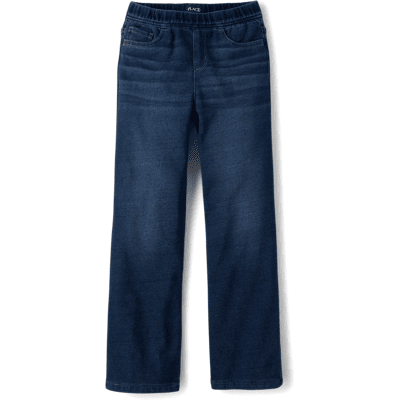 The Children's Place Girls French Terry Wide Leg Sweatpant Jeans Size Small (5/6) Blue Cotton The Children's Place Girls French Terry Wide Leg Sweatpant Jeans Size Small (5/6) Blue Cotton