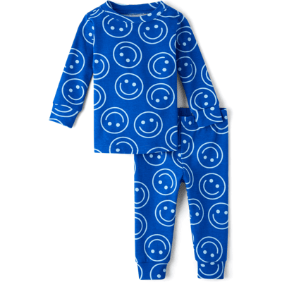 The Children's Place Baby And Toddler Boys Happy Face Snug Fit Cotton Pajamas Size 3T Blue The Children's Place Baby And Toddler Boys Happy Face Snug Fit Cotton Pajamas Size 3T Blue