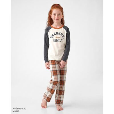 The Children's Place Kids Matching Family Thankful Cotton And Dream Fleece Pajamas Size Medium (7/8) White 100% Polyester Microfleece The Children's Place Kids Matching Family Thankful Cotton And Dream Fleece Pajamas Size Medium (7/8) White 100% Polyester Microfleece