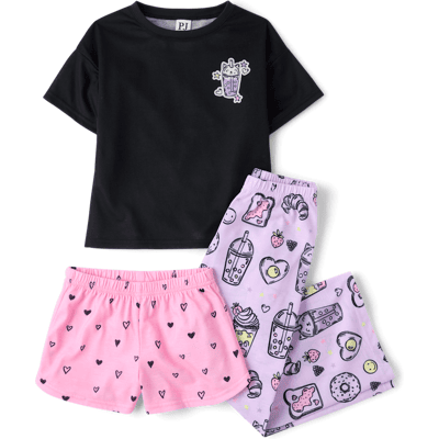 The Children's Place Girls Snack 3-Piece Pajama Set Size 2XL (16) Purple The Children's Place Girls Snack 3-Piece Pajama Set Size 2XL (16) Purple