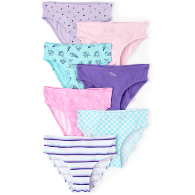 The Children's Place Girls Doodle Bikini Underwear 7-Pack Size Small (5/6) Pink Cotton/Spandex The Children's Place Girls Doodle Bikini Underwear 7-Pack Size Small (5/6) Pink Cotton/Spandex