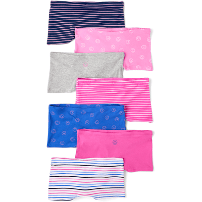The Children's Place Girls Happy Face Girl Short Underwear 7-Pack Size XS (4) Pink Cotton/Spandex The Children's Place Girls Happy Face Girl Short Underwear 7-Pack Size XS (4) Pink Cotton/Spandex