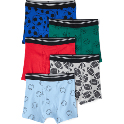 The Children's Place Boys Sport Boxer Brief Underwear 5-Pack Size XL (14) Green Cotton The Children's Place Boys Sport Boxer Brief Underwear 5-Pack Size XL (14) Green Cotton