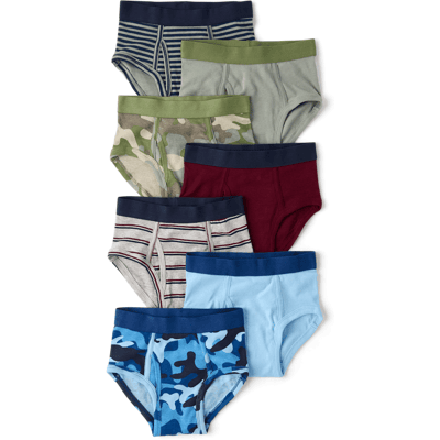 The Children's Place Boys Camo Brief Underwear 7-Pack Size Large (10/12) Green Cotton The Children's Place Boys Camo Brief Underwear 7-Pack Size Large (10/12) Green Cotton