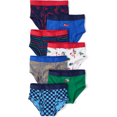 The Children's Place Toddler Boys Vehicle Brief Underwear 7-Pack Size 2T-3T Blue Cotton The Children's Place Toddler Boys Vehicle Brief Underwear 7-Pack Size 2T-3T Blue Cotton