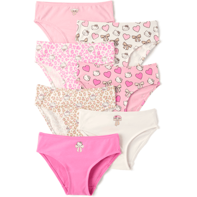 The Children's Place Girls Hello Kitty® And Friends Bikini Underwear 7-Pack Size Large (10/12) Pink Cotton/Spandex The Children's Place Girls Hello Kitty® And Friends Bikini Underwear 7-Pack Size Large (10/12) Pink Cotton/Spandex