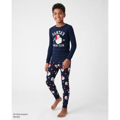 The Children's Place Boys Matching Family Santa's Social Club Snug Fit Cotton Pajamas Size 6 Blue The Children's Place Boys Matching Family Santa's Social Club Snug Fit Cotton Pajamas Size 6 Blue