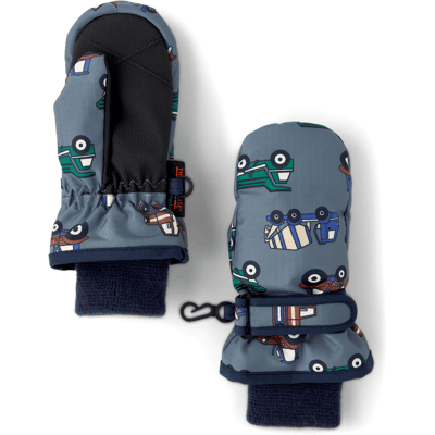 The Children's Place Toddler Boys Print Ski Mittens Size 2T-5T Gray 100% Polyester Microfleece The Children's Place Toddler Boys Print Ski Mittens Size 2T-5T Gray 100% Polyester Microfleece