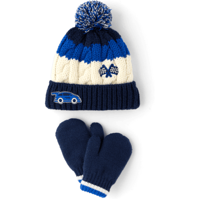 The Children's Place Toddler Boys Embroidered Racecar 2-Piece Cold Weather Set Size 2T-5T Blue 100% Polyester Microfleece The Children's Place Toddler Boys Embroidered Racecar 2-Piece Cold Weather Set Size 2T-5T Blue 100% Polyester Microfleece