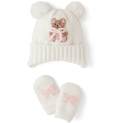 The Children's Place Baby Girls Intarsia Bear 2-Piece Cold Weather Set Size 12-18 M 100% Polyester Microfleece The Children's Place Baby Girls Intarsia Bear 2-Piece Cold Weather Set Size 12-18 M 100% Polyester Microfleece