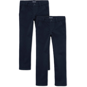 The Children's Place Girls Uniform Stretch Skinny Chino Pants 2-Pack   Size 4   Blue   Cotton/Spandex