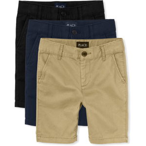 The Children's Place Boys Uniform Stretch Chino Shorts 3-Pack   Size 8S   Cotton/Polyester/Spandex