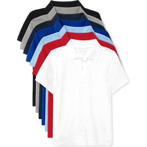 The Children's Place Kids Uniform Soft Pique Polo 7-Pack   Size XS (4)   100% Cotton