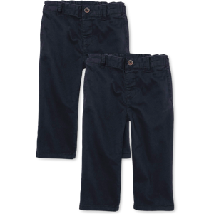 The Children's Place Baby And Toddler Boys Uniform Stretch Straight Chino Pants 2-Pack   Size 12-18 M   Blue   Cotton/Spandex