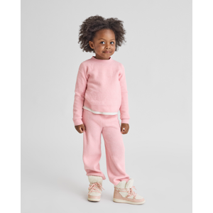 The Children's Place Toddler Girls Waffle Sweater 2-Piece Outfit Set   Size 5T   Pink   Polyester/Spandex