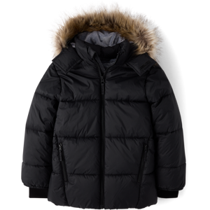 The Children's Place Kids Quilted Faux Fur Lined Parka Jacket   Size Small (5/6)   Black
