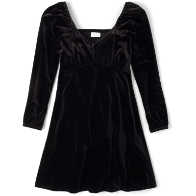The Children's Place Womens Matching Family Velour Babydoll Dress Size Medium Black The Children's Place Womens Matching Family Velour Babydoll Dress Size Medium Black