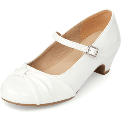 The Children's Place Girls Low Heel Shoes Size YOUTH 1 White The Children's Place Girls Low Heel Shoes Size YOUTH 1 White