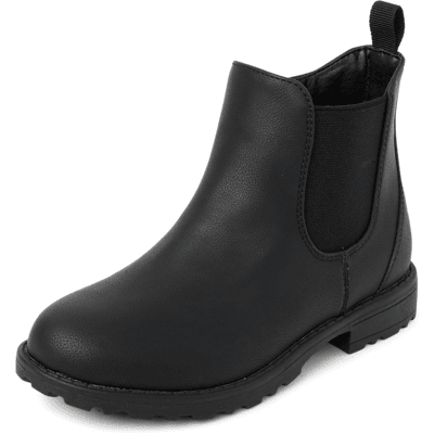 The Children's Place Boys Chelsea Boots Size YOUTH 11 Black 100% Faux Leather The Children's Place Boys Chelsea Boots Size YOUTH 11 Black 100% Faux Leather