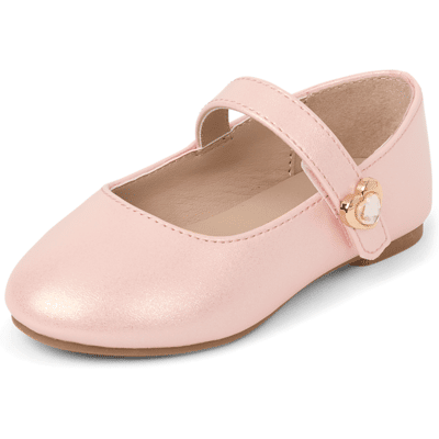 The Children's Place Toddler Girls Charm Ballet Flats Size 9T Pink 100% Faux Leather The Children's Place Toddler Girls Charm Ballet Flats Size 9T Pink 100% Faux Leather