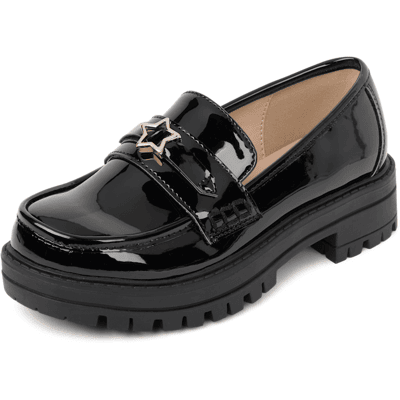 The Children's Place Girls Star Buckle Loafers Size YOUTH 12 Black The Children's Place Girls Star Buckle Loafers Size YOUTH 12 Black
