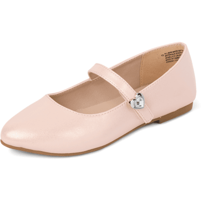 The Children's Place Girls Heart Stud Ballet Flats Size YOUTH 11 Pink 100% Faux Leather The Children's Place Girls Heart Stud Ballet Flats Size YOUTH 11 Pink 100% Faux Leather