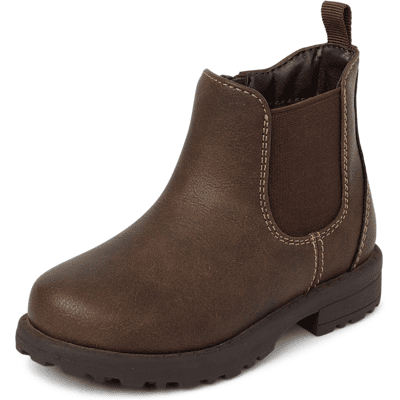 The Children's Place Toddler Boys Chelsea Boots Size 5T Brown 100% Faux Leather The Children's Place Toddler Boys Chelsea Boots Size 5T Brown 100% Faux Leather