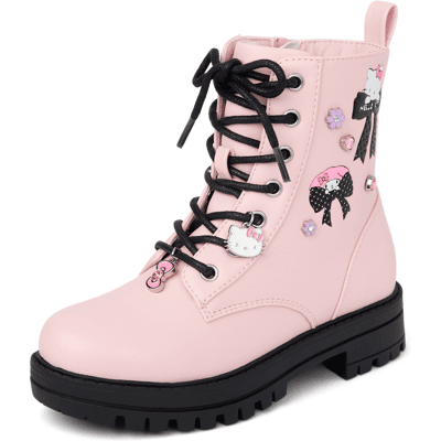 The Children's Place Girls Hello Kitty® And Friends Studded Combat Boots Size YOUTH 13 Pink 100% Faux Leather The Children's Place Girls Hello Kitty® And Friends Studded Combat Boots Size YOUTH 13 Pink 100% Faux Leather
