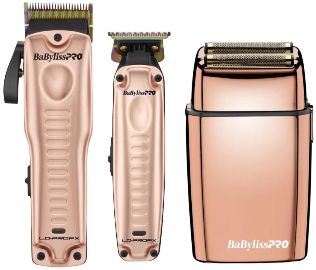 Babyliss LoProFX Cordless Clipper & Trimmer Set (FXHOLPKLP-RG) with Rose Gold Shaver