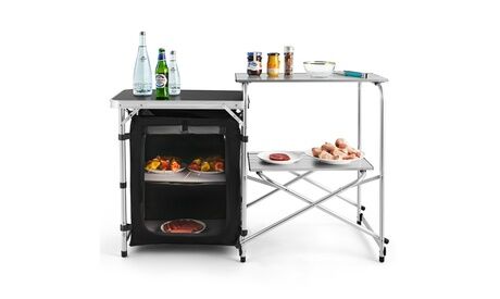 groupon Camping Desk 2 PCS Silver Sports & Outdoor 47.13 x18.11 x31.3