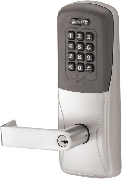 Schlage Electronic   Schlage Entry Lever Lockset for 1-3/8 to 1-3/4" Thick Doors - Adjust from 2-3/8" to 2-3/4" Backset, Satin Chrome Finish   Part