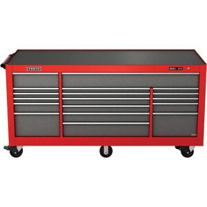 Proto 48,654 Lb Capacity, 18 Drawer Mobile Power Workstation - 88-1/4" Wide x 27" Deep x 46-3/8" High, Steel, Safety Red & Gray