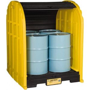 Justrite 4 Drum, 79 Gal Sump Capacity, Drum Cover Pallet - 5.71' Long x 5.06' Wide x 6.27' High, Vertical Storage, Polyethylene   Part #28676
