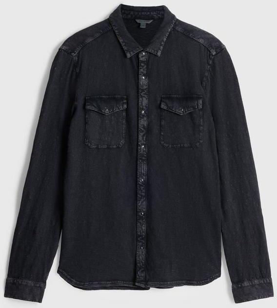 John Varvatos ARVON WESTERN SHIRT CHARCOAL XS male