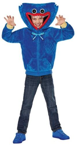 Kid's Huggy Wuggy Zip-Up Hoodie - Poppy Playtime by Spirit Halloween - BLUE - CHILD LARGE