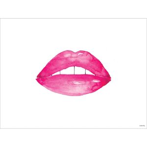 Log-On Watercolor Lips Print Horizontal - Pink 16x20   Wall