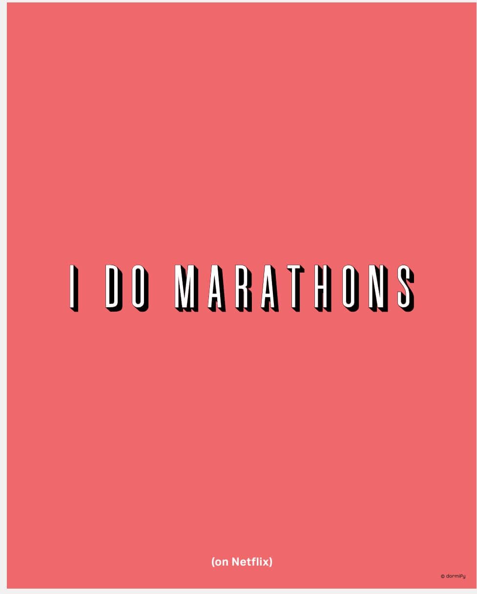 log-on I Do Marathons on Netflix Print - 9x12   Wall