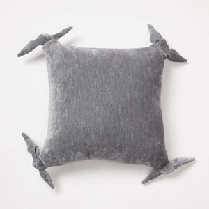 thro Knotted Ties Pillow - Grey   Bedding