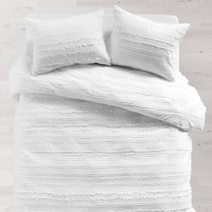 CHF White Eyelash Stripe Duvet Cover and Sham Set - Full/Queen   Bedding