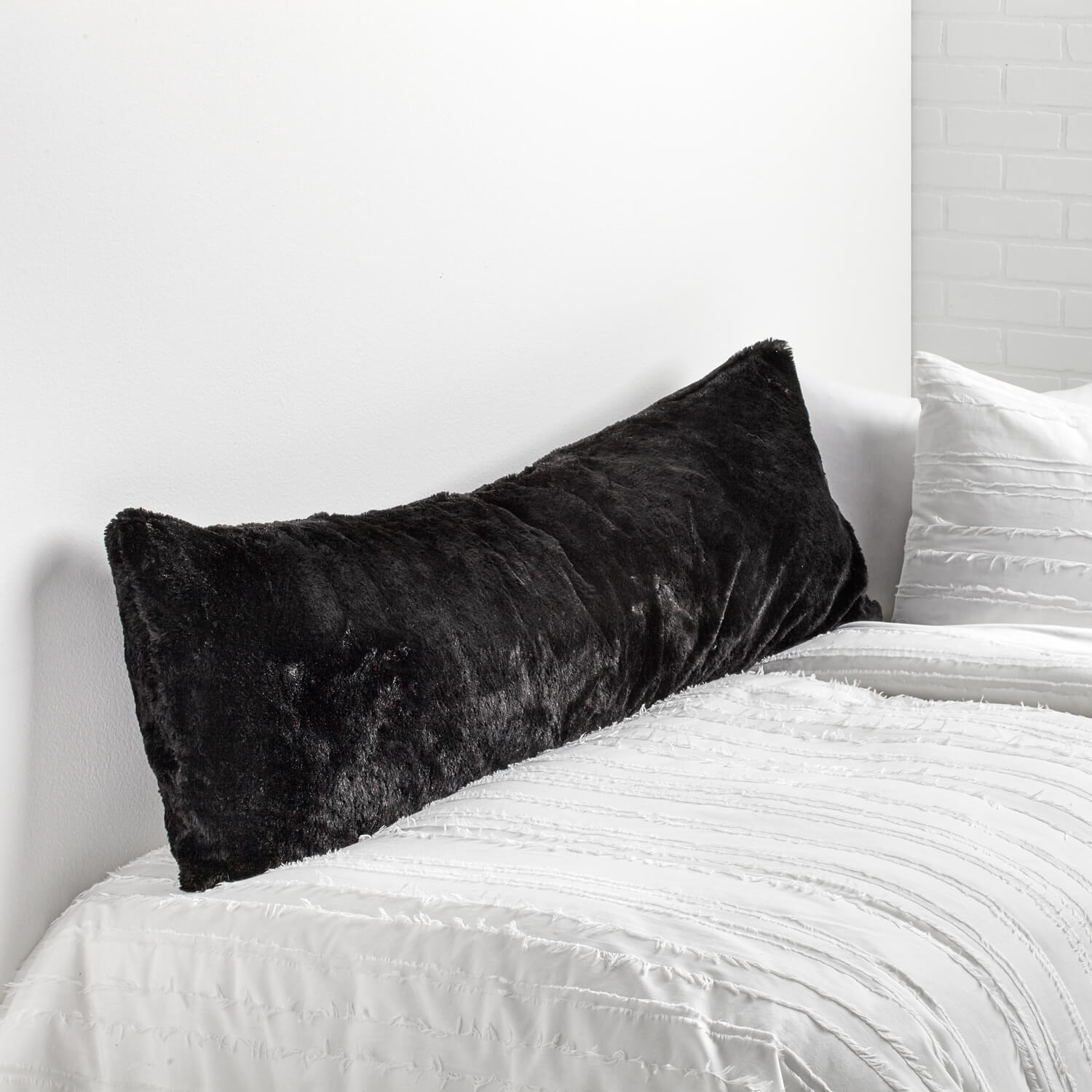 thro Super Soft Body Pillow Cover - Black   Bedding