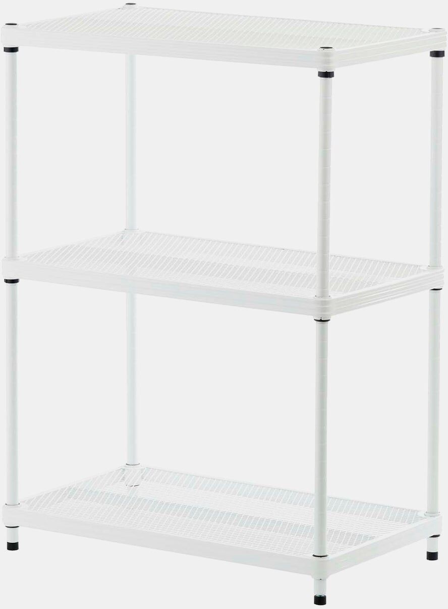 Design Ideas 3-Shelf Mesh Shelving Unit - White   Storage