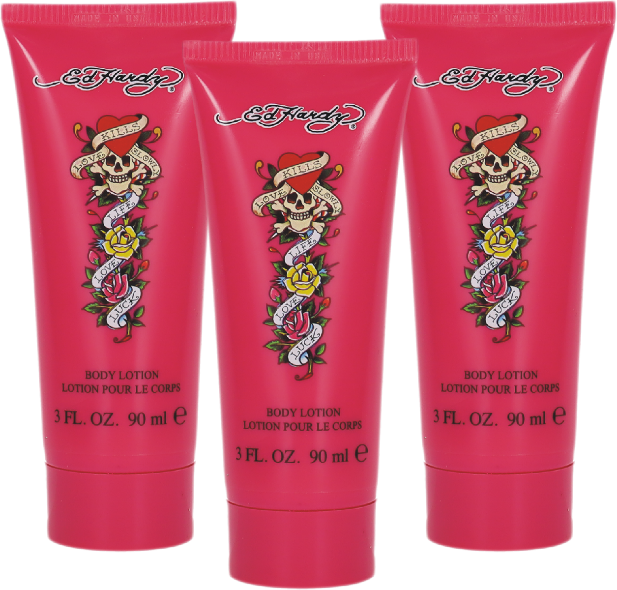 Ed Hardy Life, Love & Luck (W) Body Lotion 3oz - 3PK