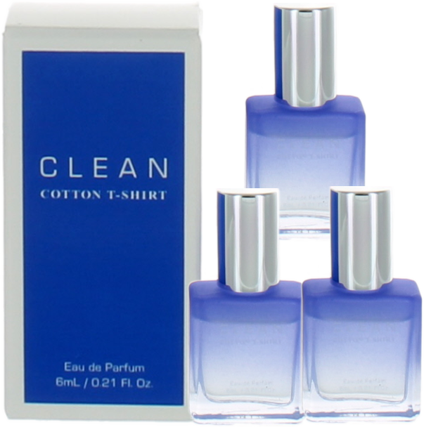 Clean Cotton T-Shirt (W) Mini EDP Splash 0.21oz NIB - 3PK