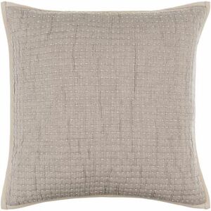 "Loren 20"" Square Modern Cotton Slate Gray Taupe/Metallic Silver/Off White/Ash Throw Pillow - Hauteloom"