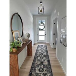 "Newalla 7'10"" x 10'3"" Updated Traditional Charcoal/Dark Brown/Camel/Ivory/Slate/Slate Blue Area Rug - Hauteloom"