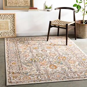 Hauteloom "Herstmonceux 7'10"" x 10'3"" Traditional Charcoal/Mustard/Camel/Dusty Pink/Light Gray/Off-White/Sky Blue Area Rug - Hauteloom"