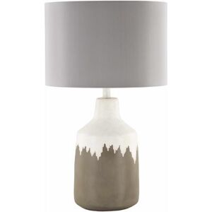 Hauteloom "Siquijor 25""H x 15""W x 15""D Traditional End Table Lamp White/Translucent/Taupe Table Lamp - Hauteloom"